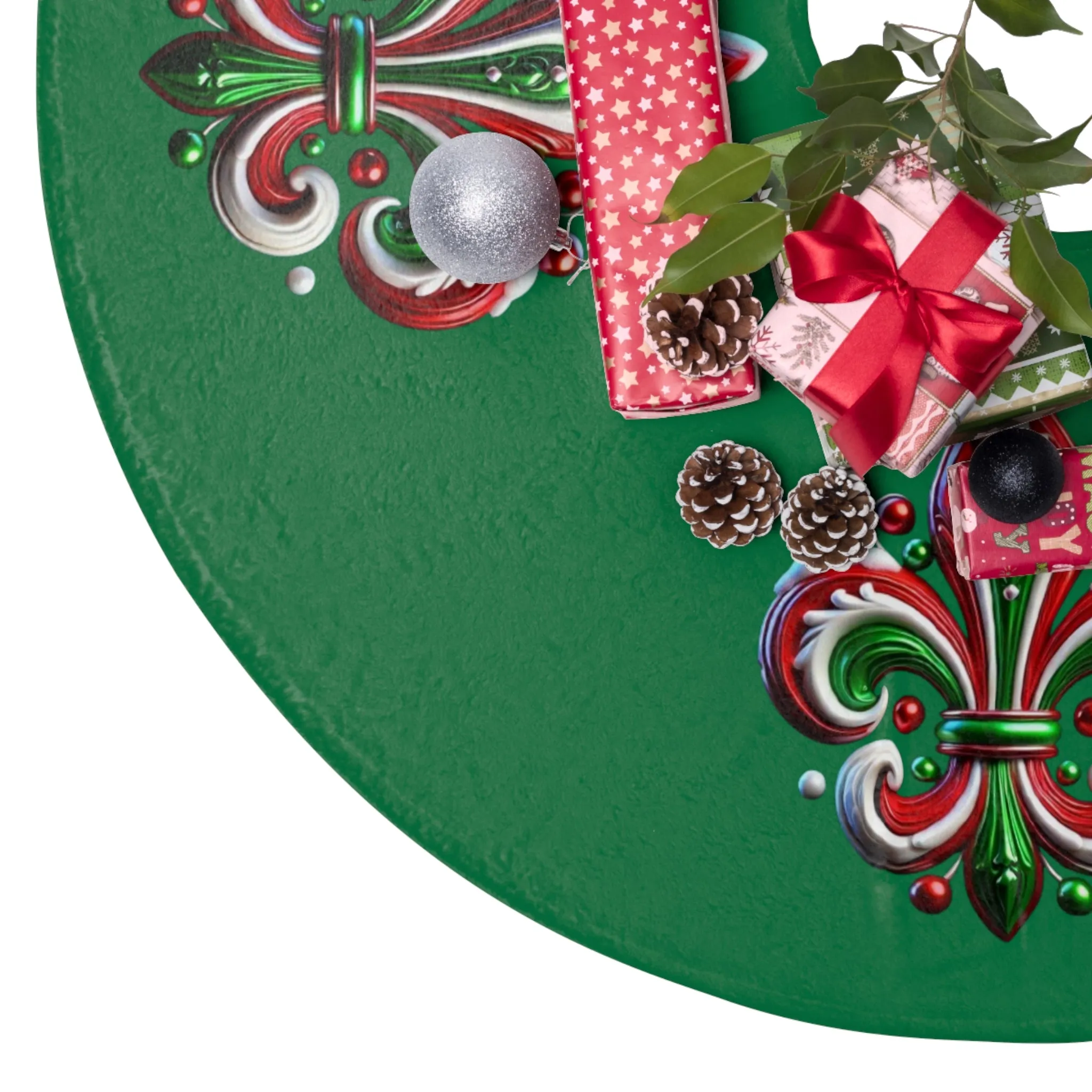 New Orleans Christmas Tree Skirts Green