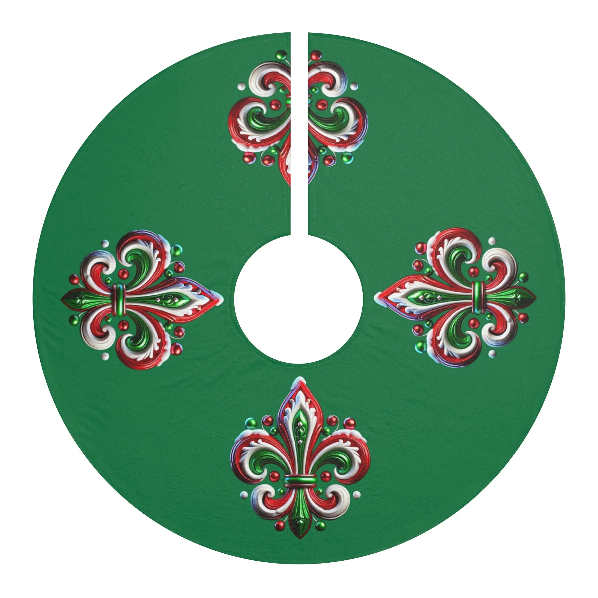 New Orleans Christmas Tree Skirts Green