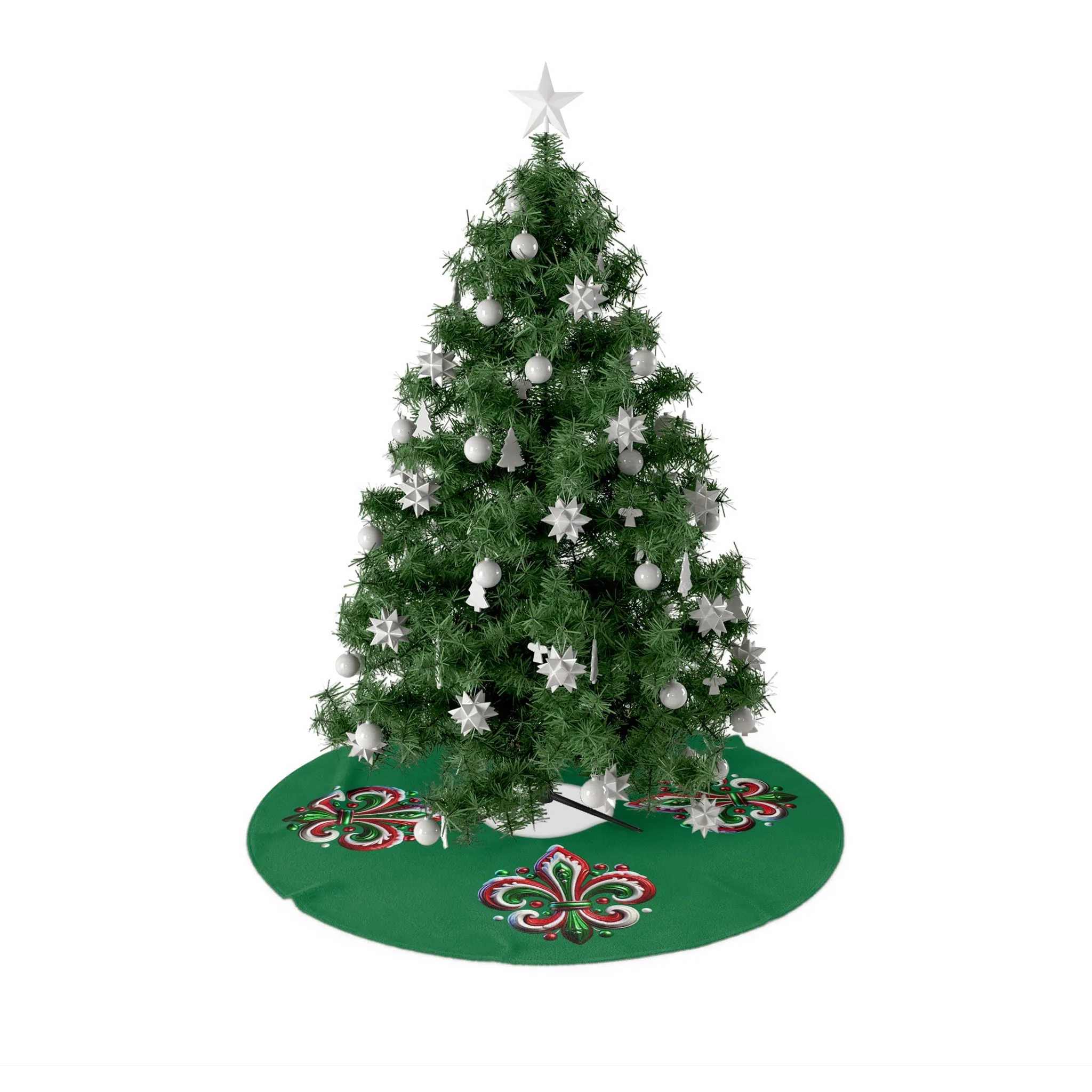 New Orleans Christmas Tree Skirts Green