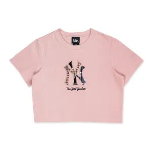 New York Yankees MLB Preppy Dirty Rose Women Crop Top Tee