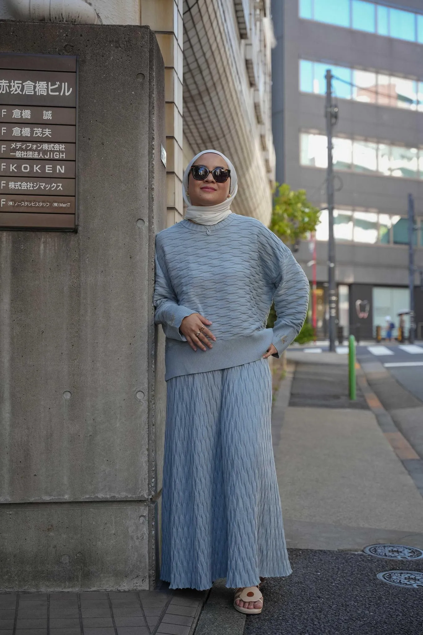 NUVOLA KNIT SKIRT IN SKY BLUE
