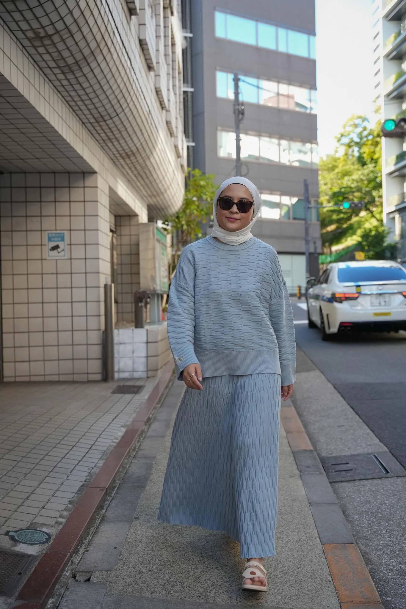 NUVOLA KNIT SKIRT IN SKY BLUE