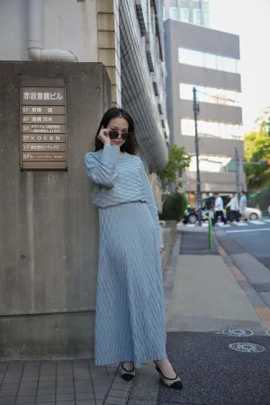 NUVOLA KNIT SKIRT IN SKY BLUE