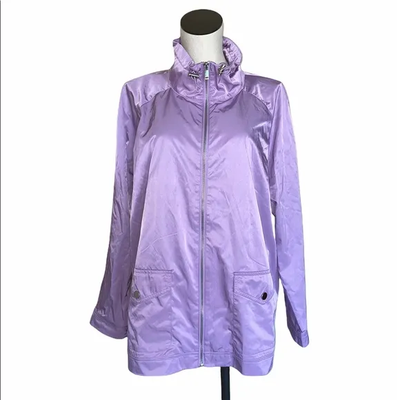 NWOT Chico’s COLLAR-DETAIL ANORAK JACKET Lilac