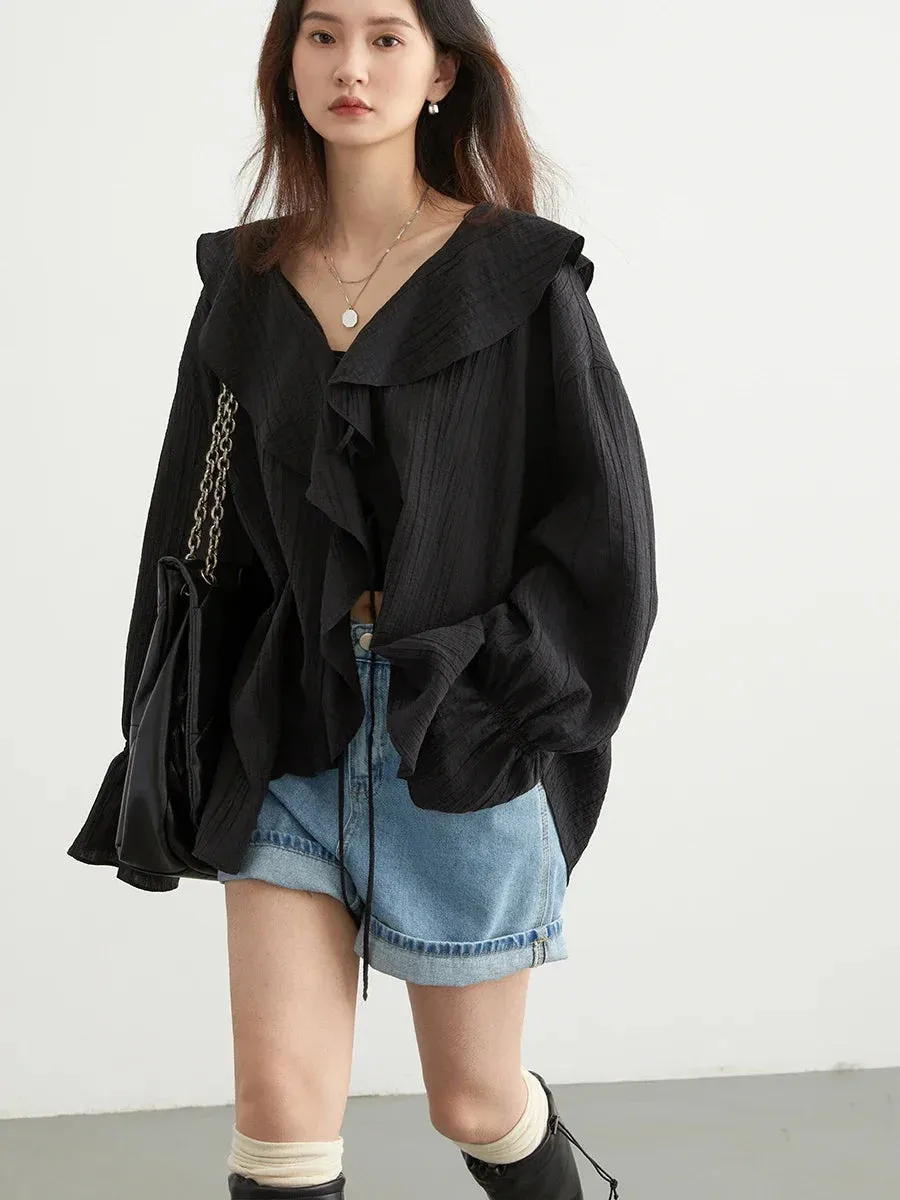 Obsidian Phoenix Women’s Ruffled Edge Shirt