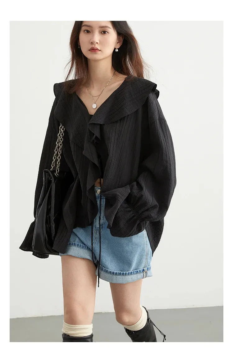 Obsidian Phoenix Women’s Ruffled Edge Shirt