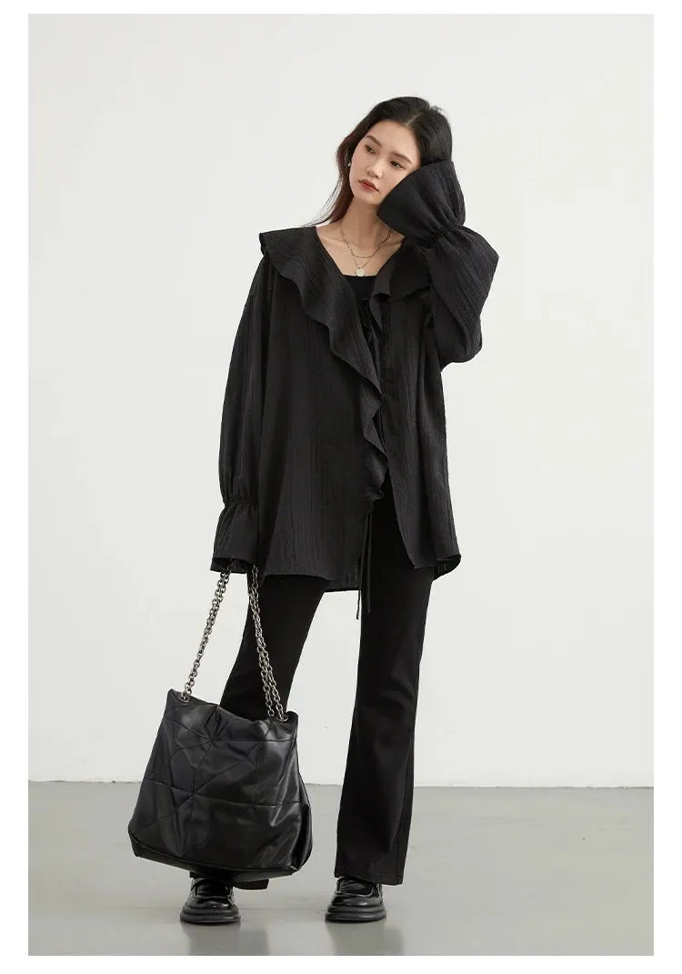 Obsidian Phoenix Women’s Ruffled Edge Shirt