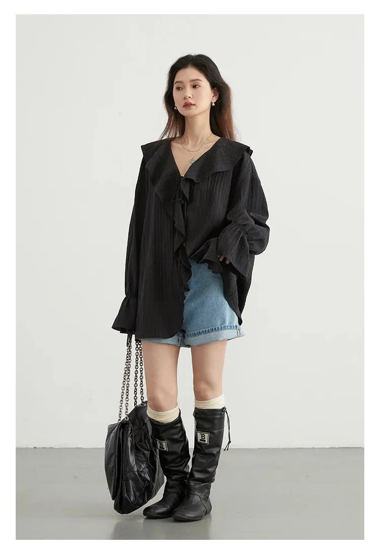 Obsidian Phoenix Women’s Ruffled Edge Shirt