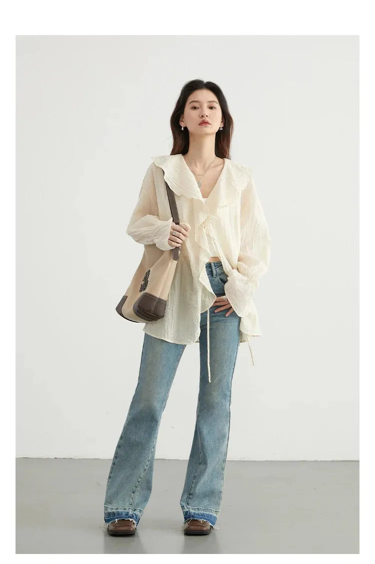 Obsidian Phoenix Women’s Ruffled Edge Shirt