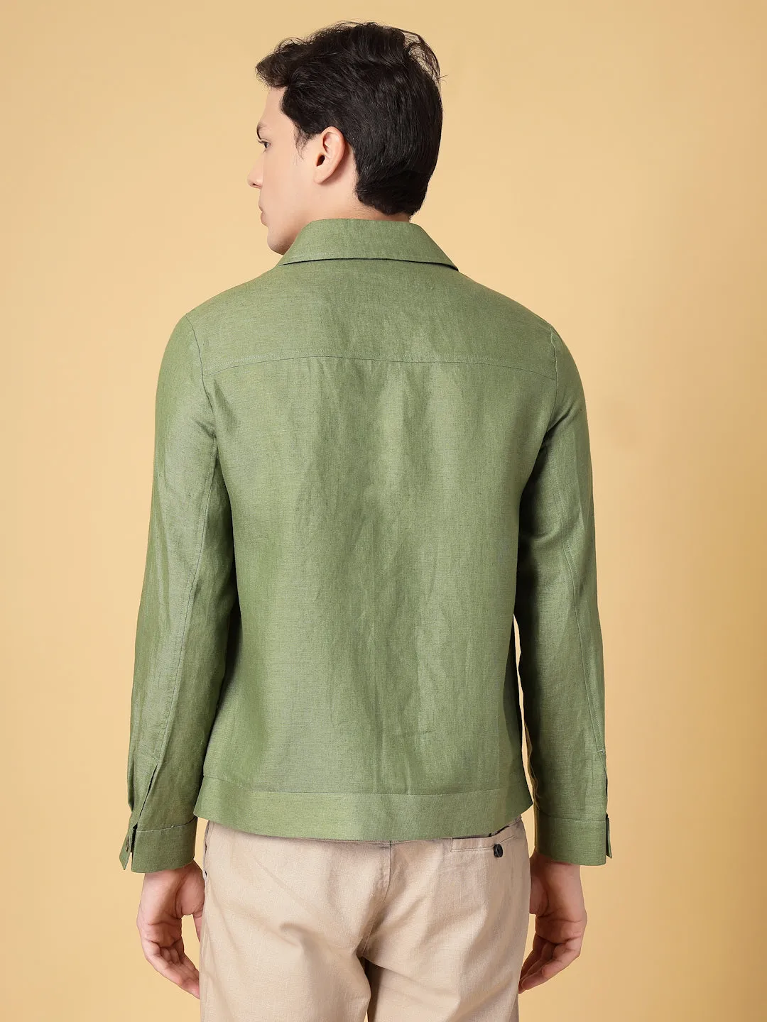 Olive Linen Hemp Shacket