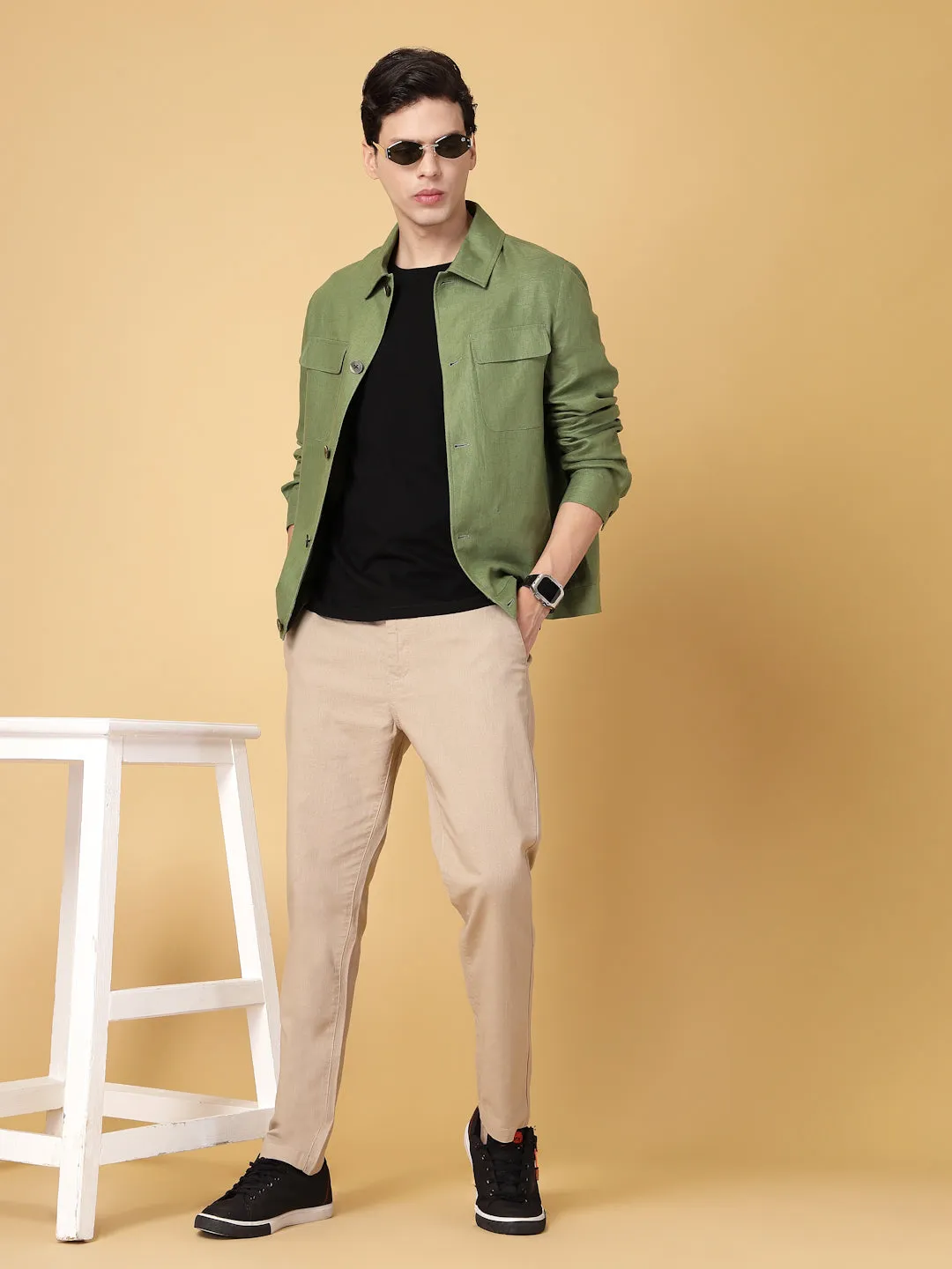 Olive Linen Hemp Shacket