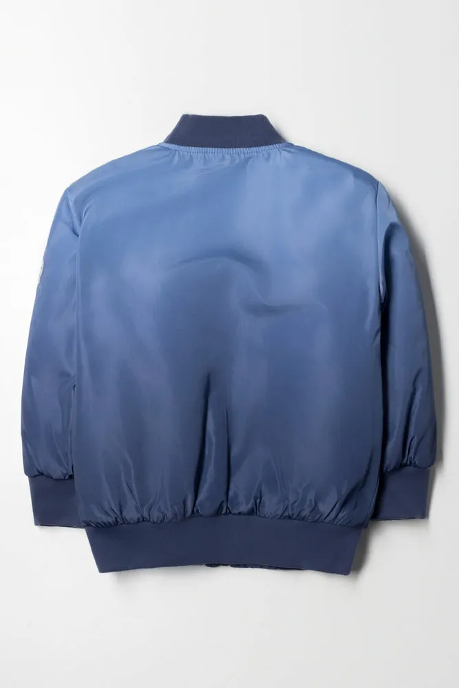 Ombre Bomber Jacket Blue