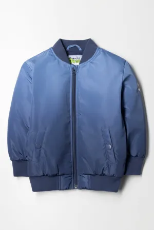 Ombre Bomber Jacket Blue