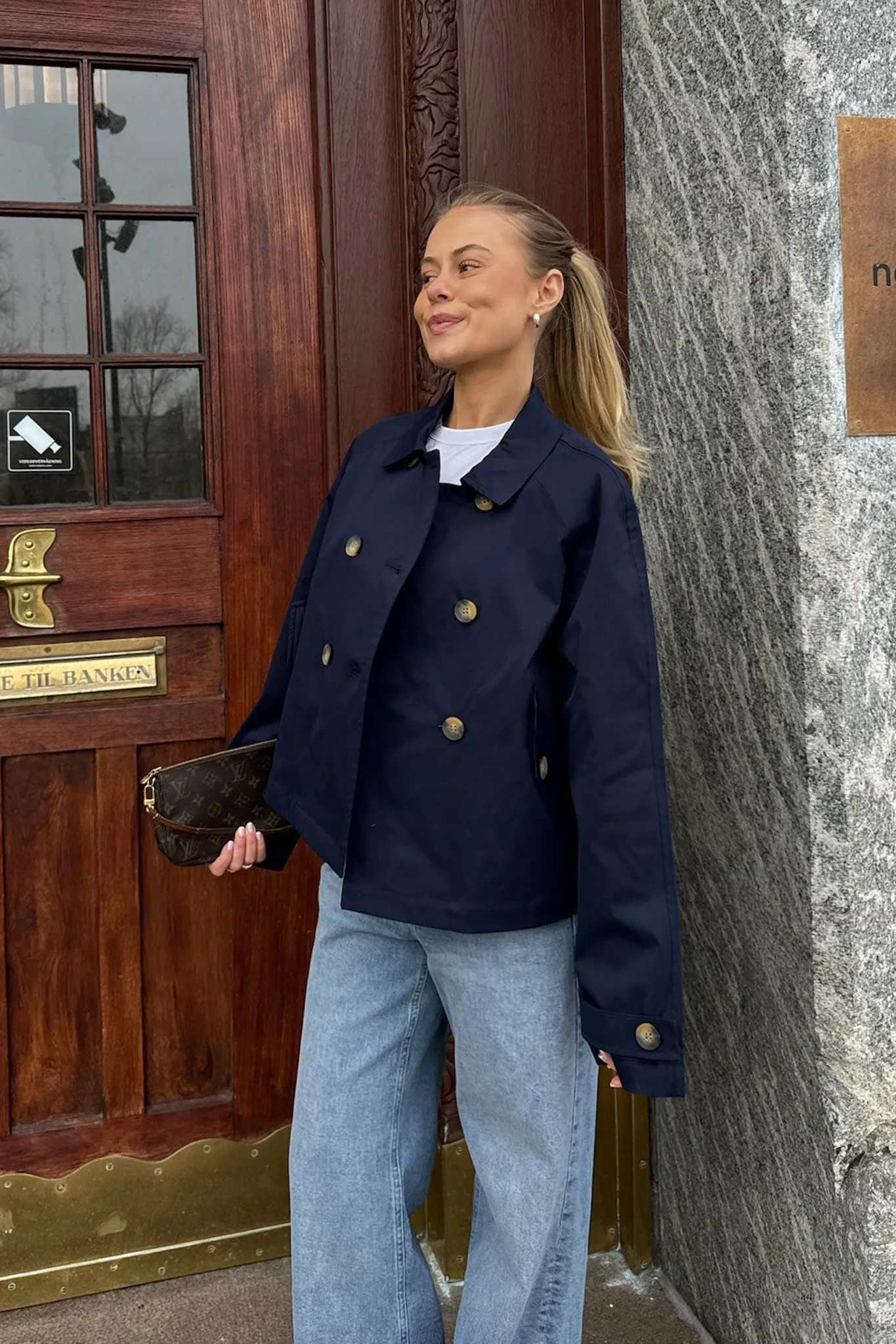 ONLApril Trenchcoat - Mørkeblå