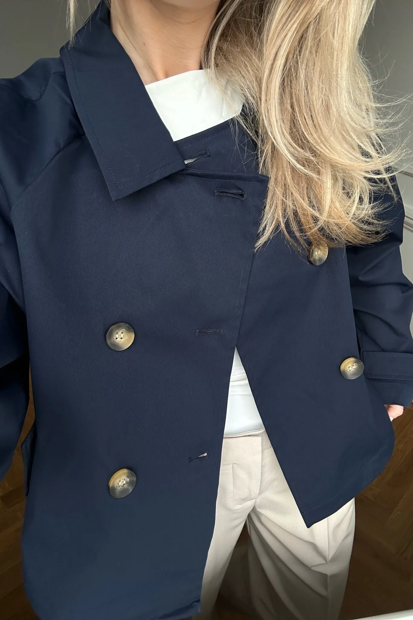 ONLApril Trenchcoat - Mørkeblå