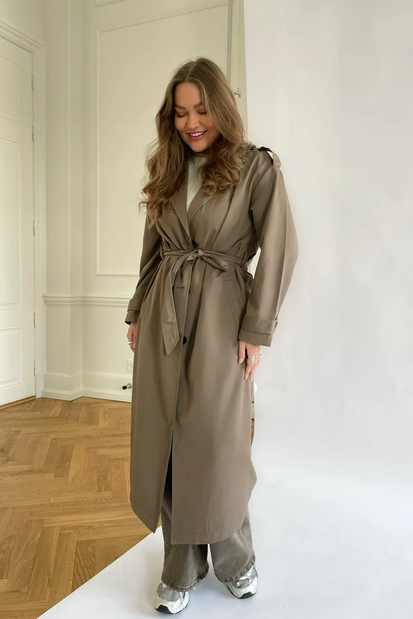 ONLLine Trenchcoat - Mørkebrun