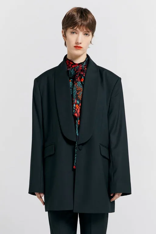 Oversized Dinner Jacket Dark Green