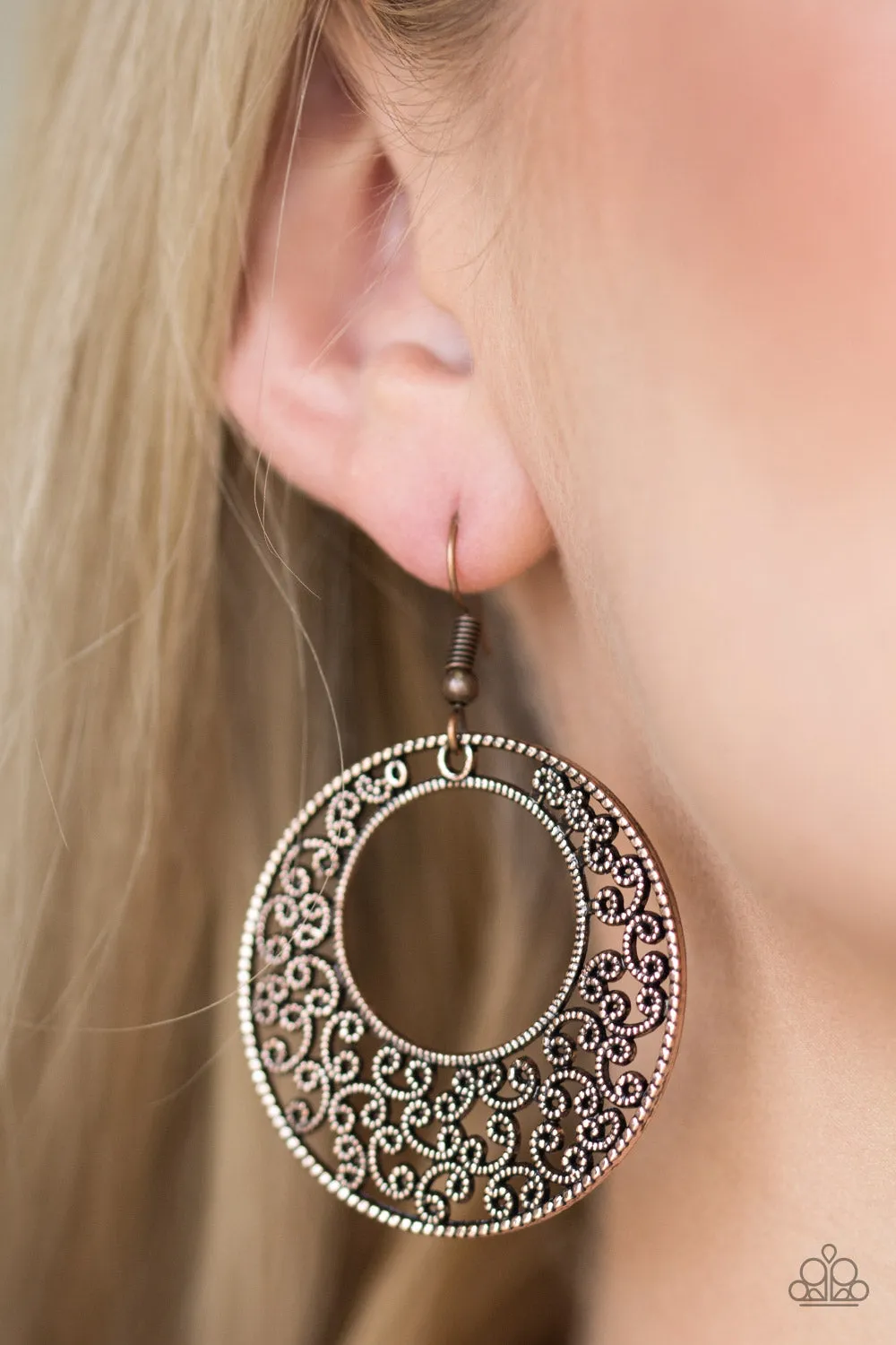 Paparazzi Wistfully Winchester Earrings Copper