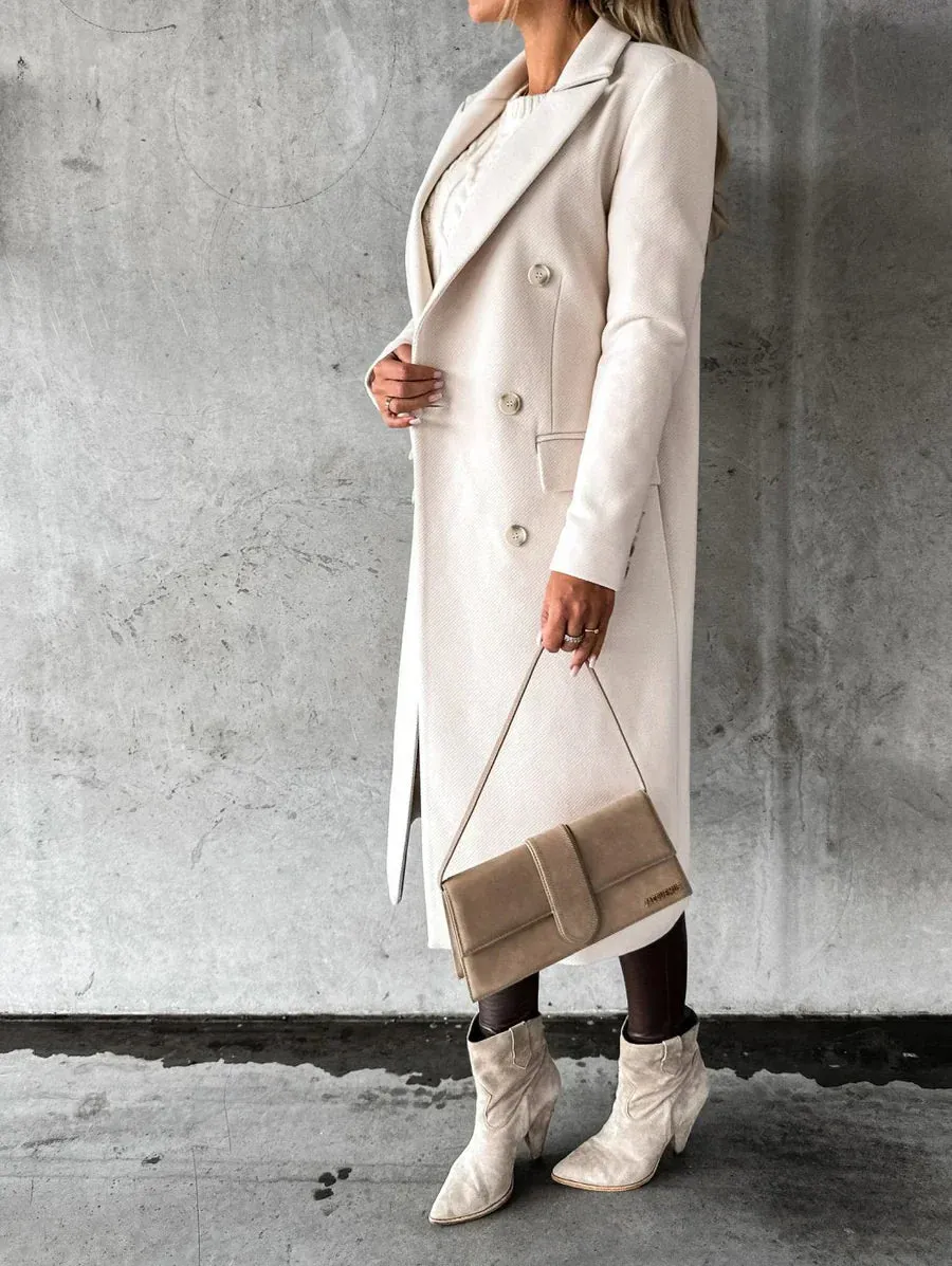 Pauline - timeless women's coat with double row of buttons