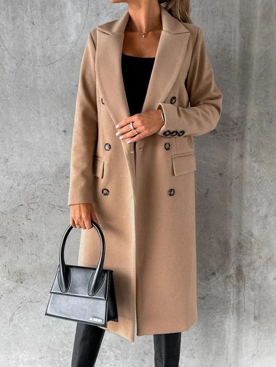 Pauline - timeless women's coat with double row of buttons
