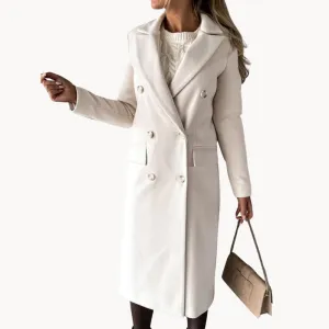 Pauline - timeless women's coat with double row of buttons