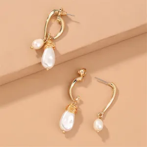 Pearl & 18K Gold-Plated Ear Jackets
