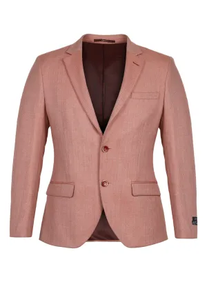 Pink Tweed Solid Notch Collar Jacket