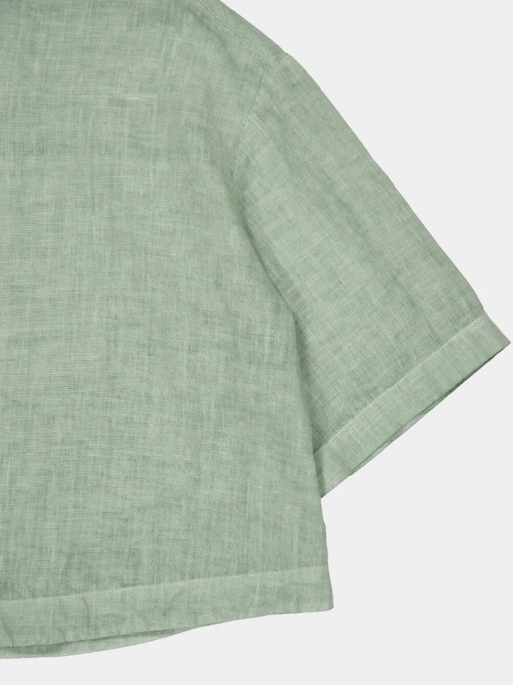 Pistache Soft Fade Cropped Short Sleeve Shirt