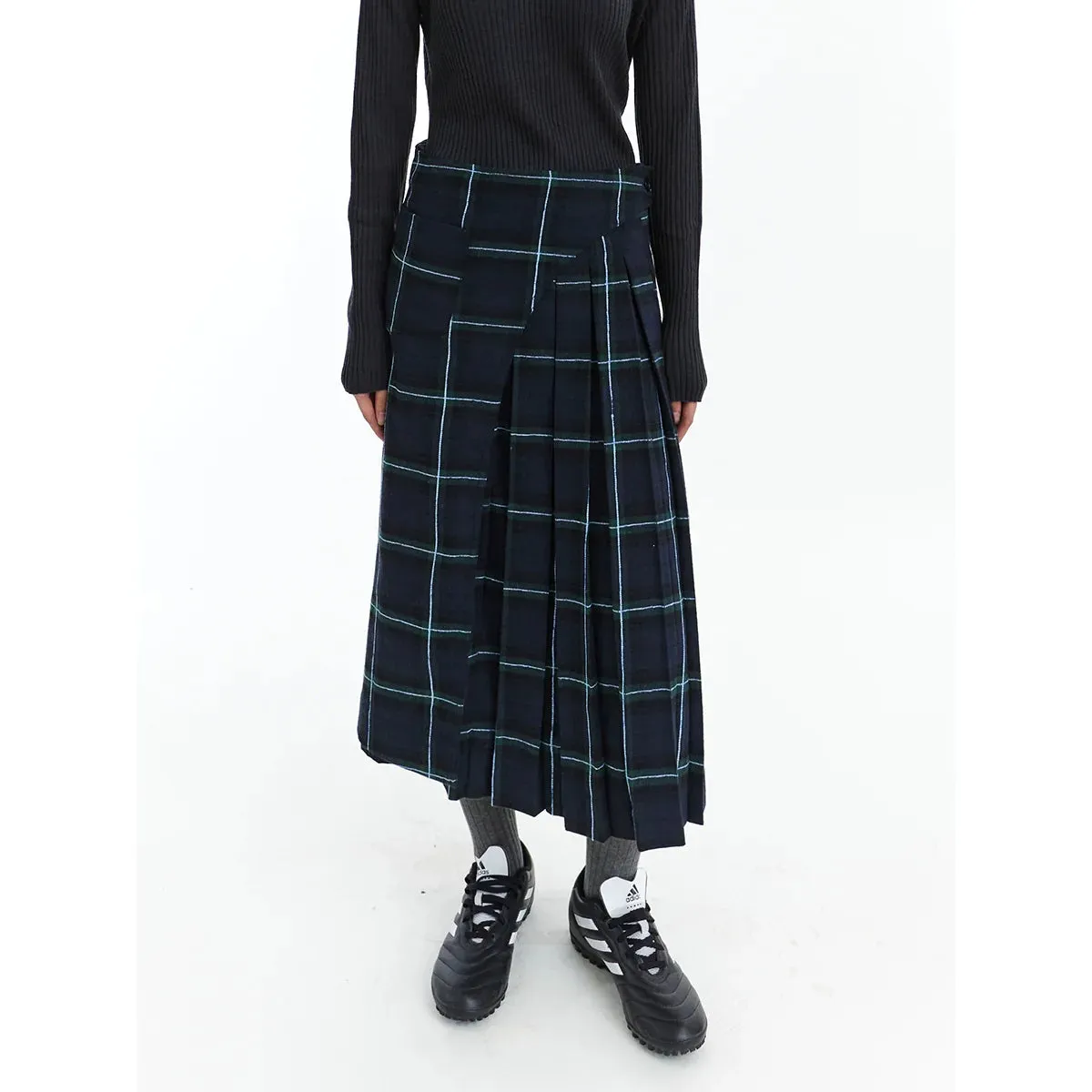 Pleated Check Skirt