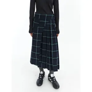 Pleated Check Skirt