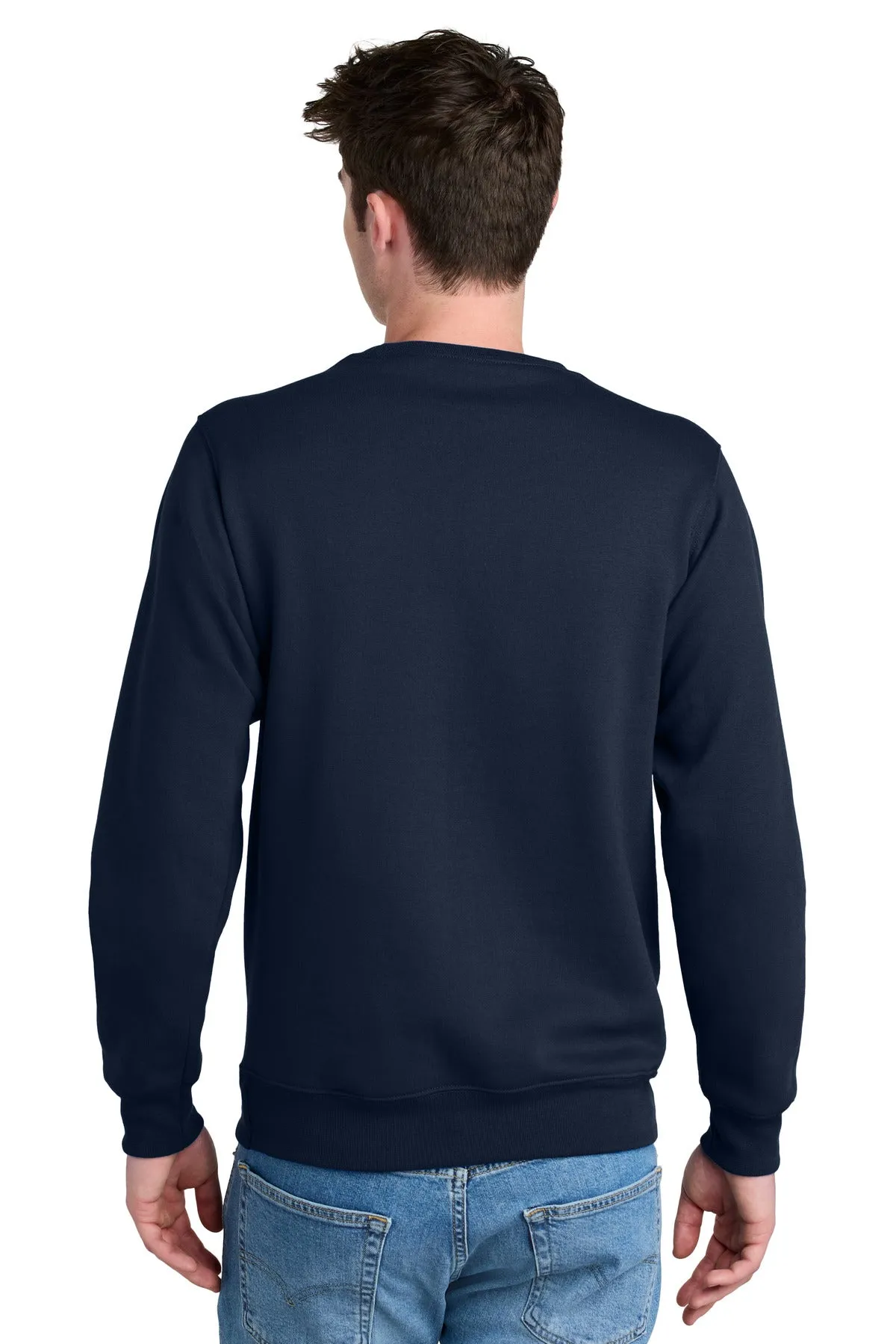 Port & Company Core Fleece Crewneck Pocket Sweatshirt PC78PKT True Navy