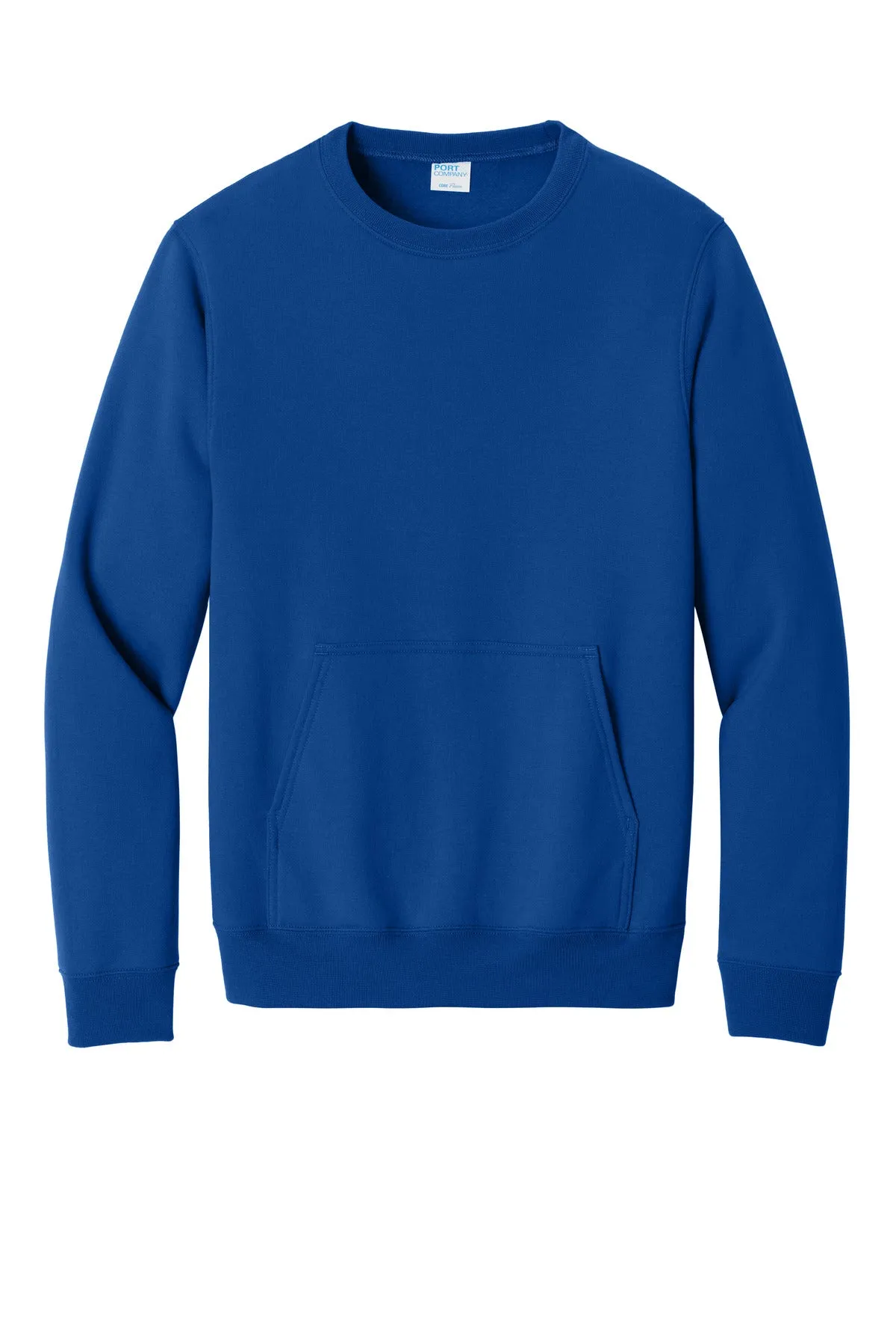Port & Company Core Fleece Crewneck Pocket Sweatshirt PC78PKT True Royal