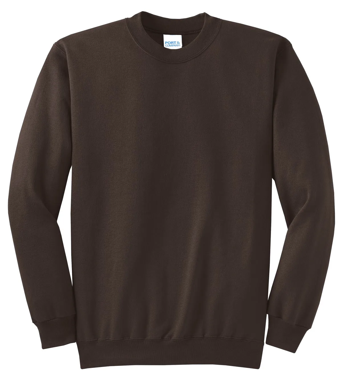 Port & Company Core Fleece Crewneck Sweatshirt. PC78 Dark Chocolate Brown