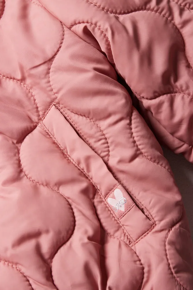 Quilted Hooded Jacket Pink