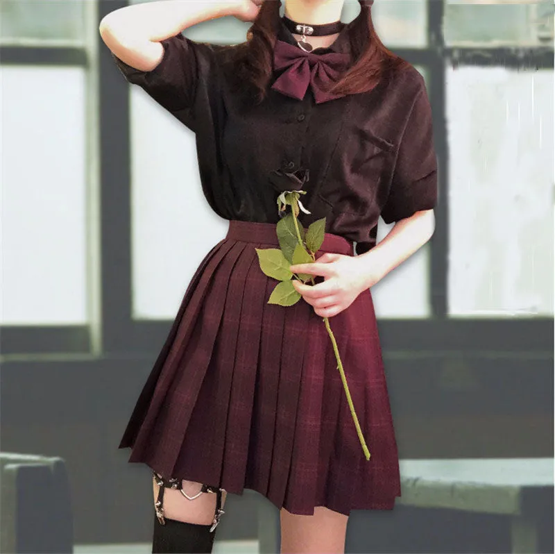 "JK WINE RED PLAID" SKIRT N082708