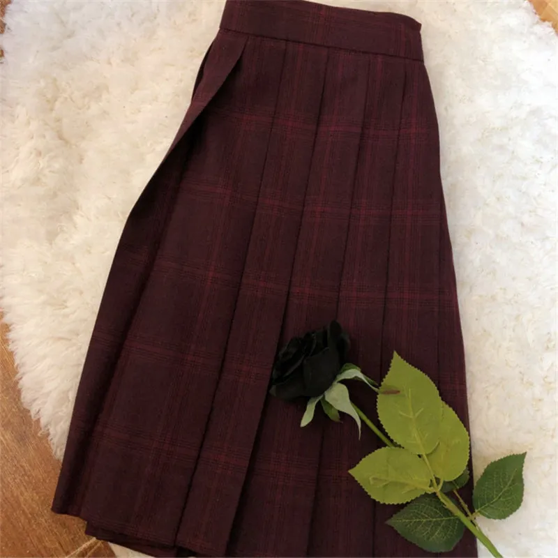 "JK WINE RED PLAID" SKIRT N082708