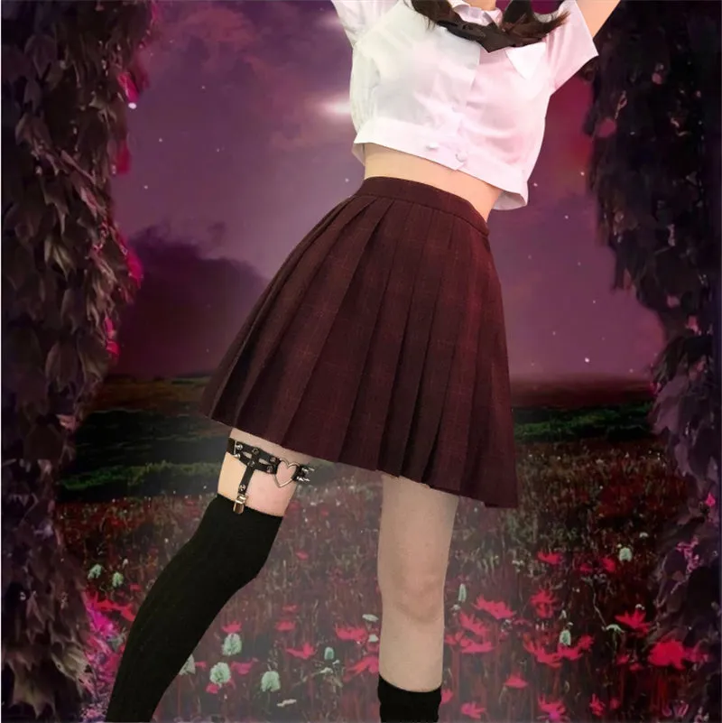 "JK WINE RED PLAID" SKIRT N082708