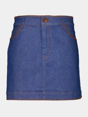Railway Blue Ascension Mini Denim Skirt