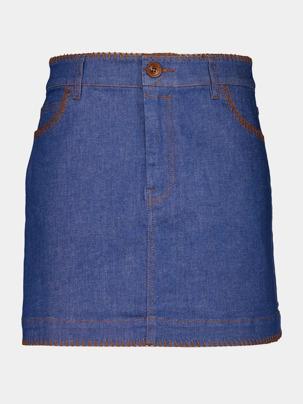 Railway Blue Ascension Mini Denim Skirt