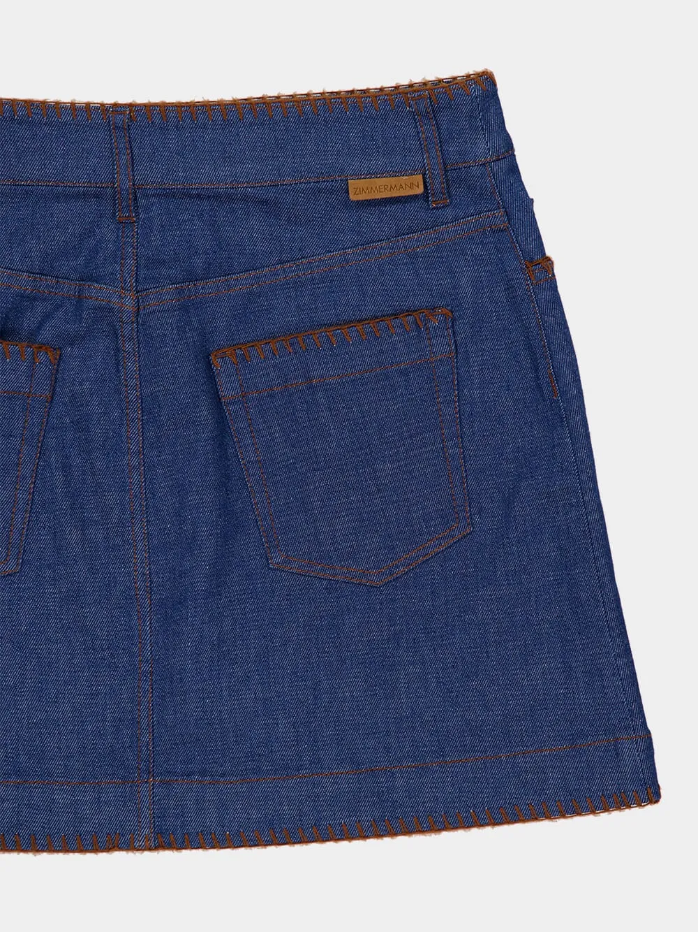 Railway Blue Ascension Mini Denim Skirt
