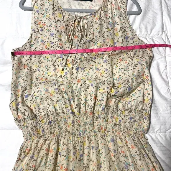 RALPH LAUREN Creamy YellowCotton Blend FloralBlouson Flared Midi Dress 12 NWOT