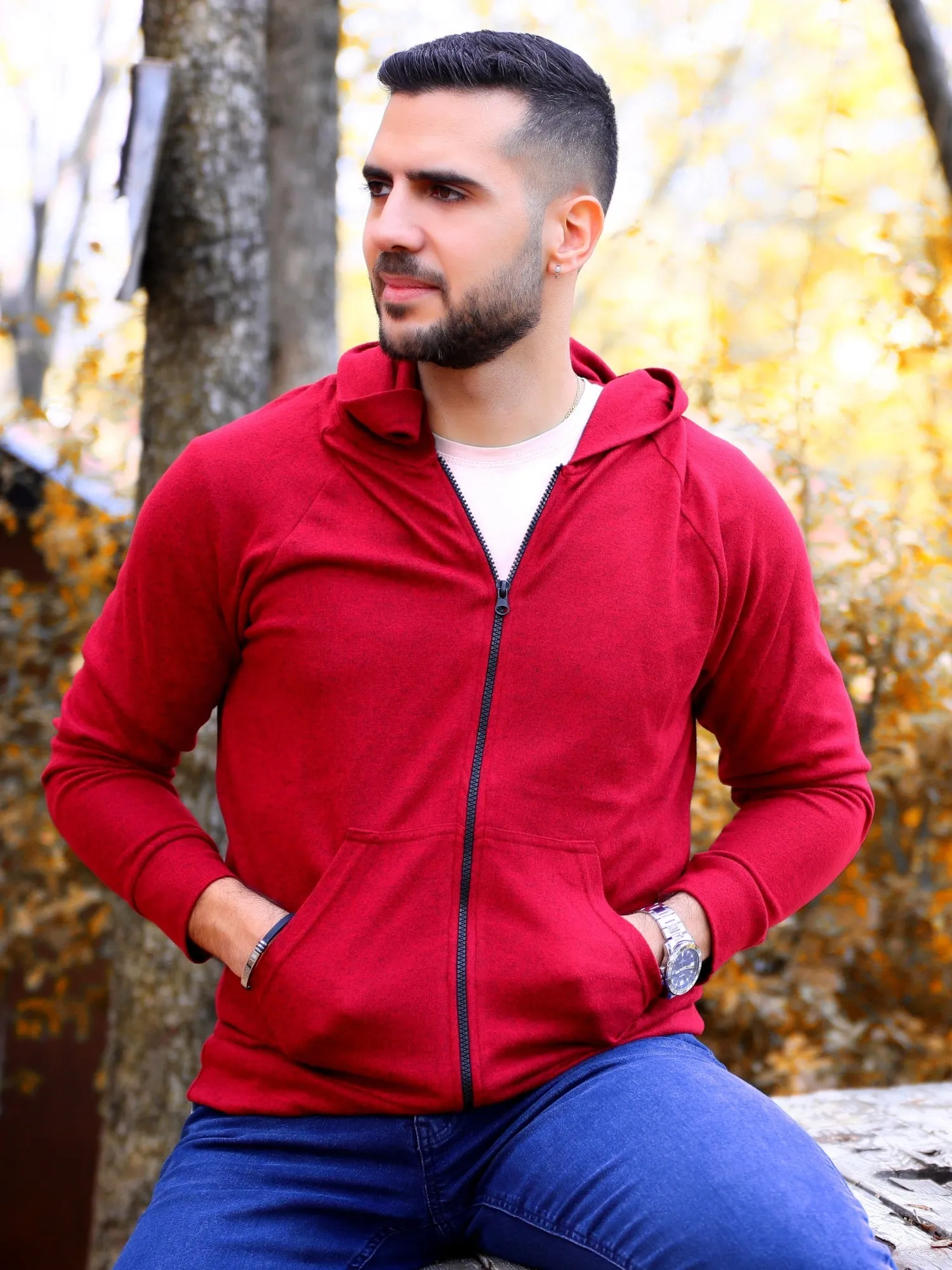 Red Hoodie Zipper