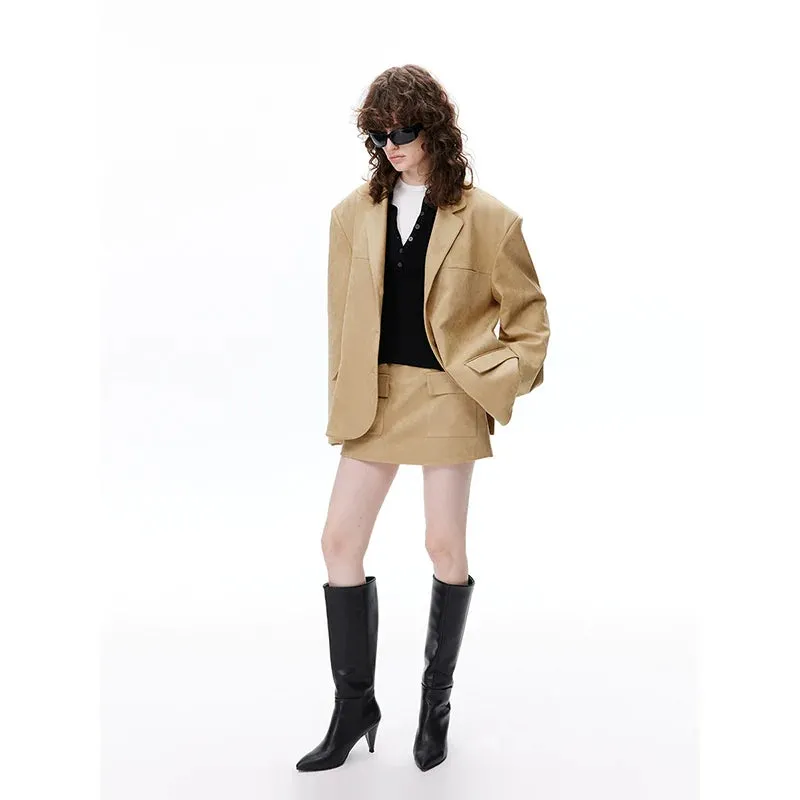 Retro Suede Mini Skirt