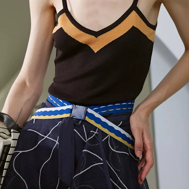 Retro Wavy Elastic Belt
