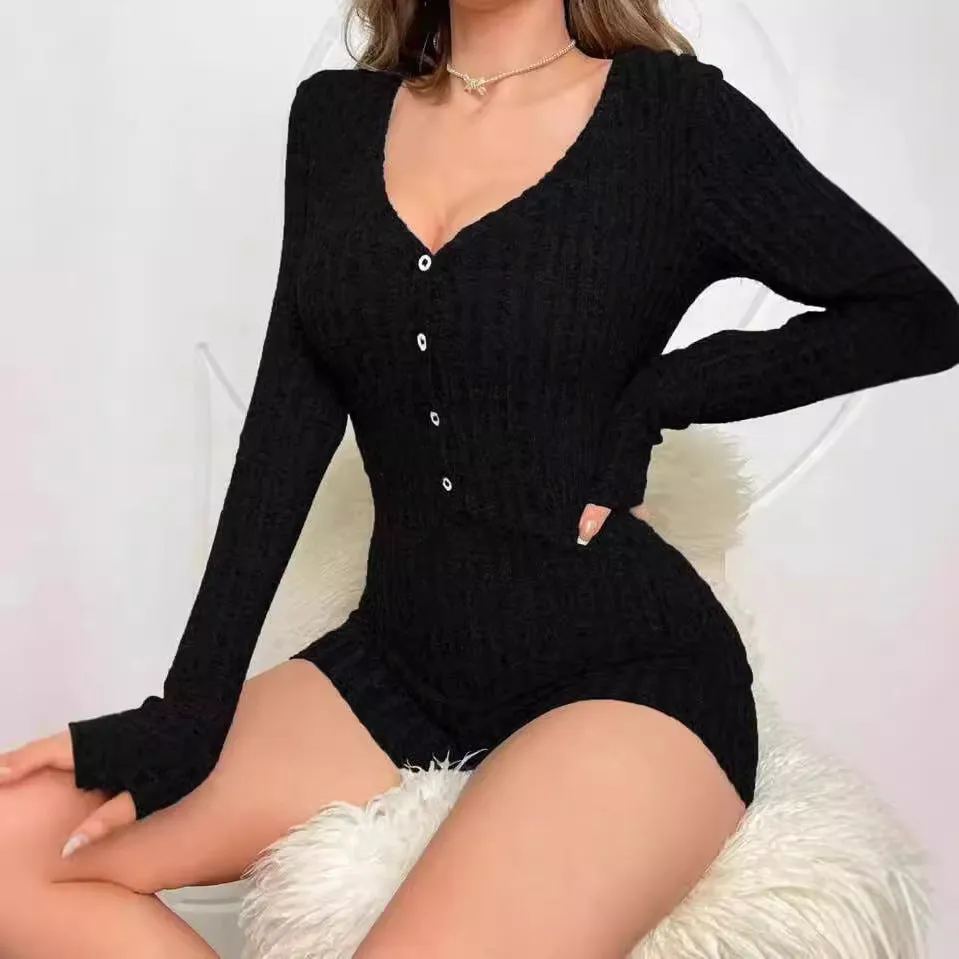 Rib-Knitted Slim Fit Jumpsuit – Casual & Stylish One-Piece Outfit