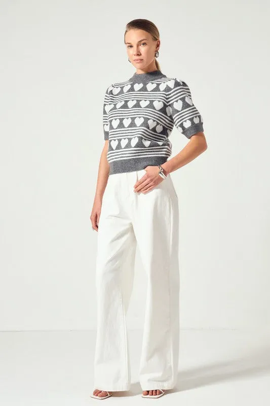Ribbed Knit Pull-Over Sweater Top