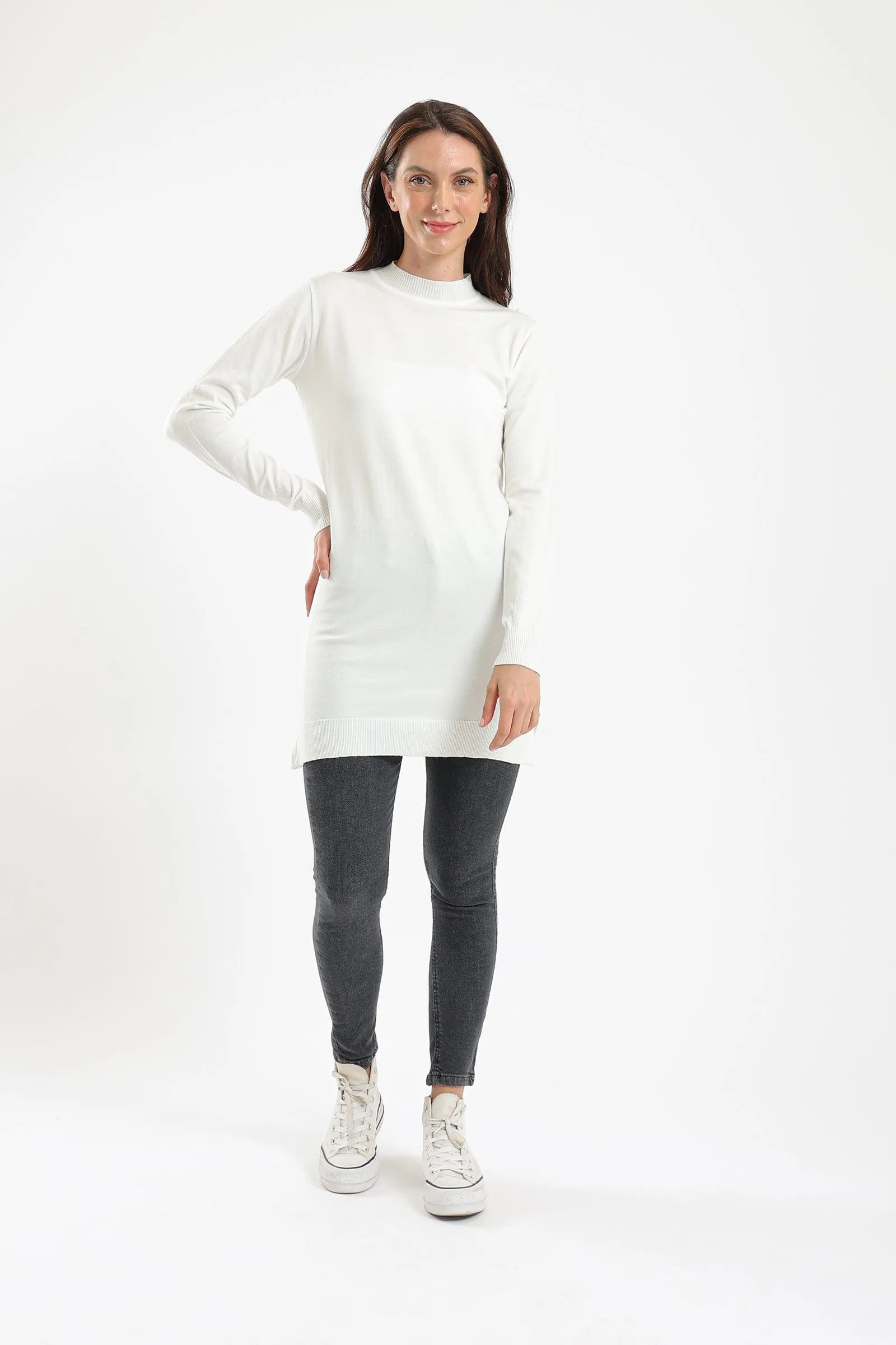 Ribbed Mock Neck Pullover