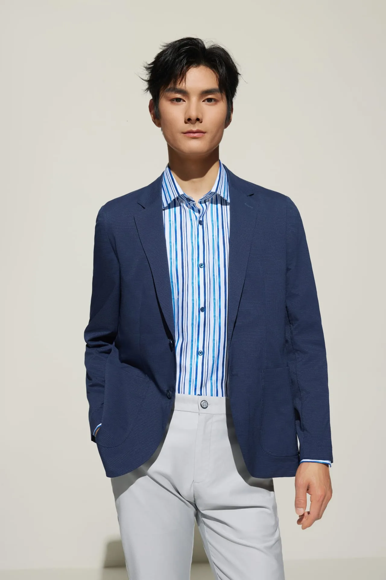 Ribstop Relax Fit Casual Blazer