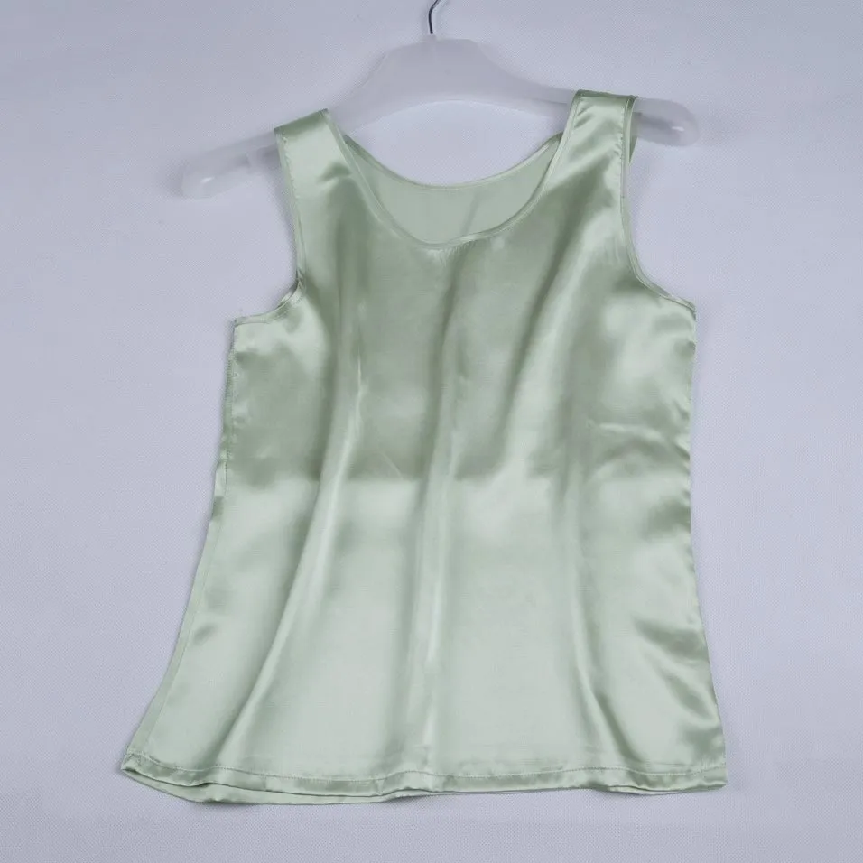 Round Neck Mulberry Silk Tank Top For Women