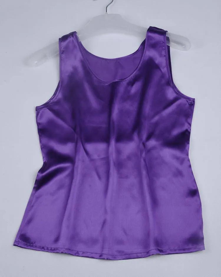 Round Neck Mulberry Silk Tank Top For Women